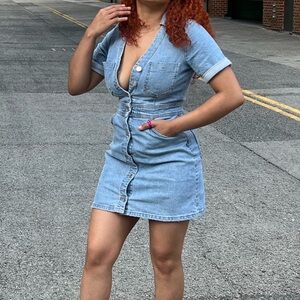 ZARA Denim Button-Down Dress